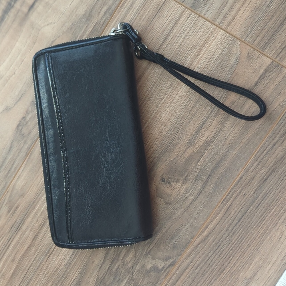 Vintage Coach Poppy Black Leather Wristlet Wallet. - Picture 4 of 10